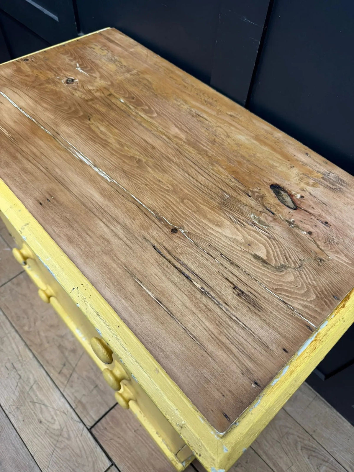 Antique Yellow Pine Chest of Drawers – Farmhouse Bedroom Storage -Sink Stand