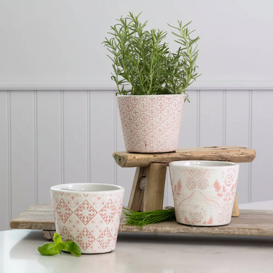 Handcrafted Terracotta Plant Pots | Rose Pine Glazed Planters (14cm)