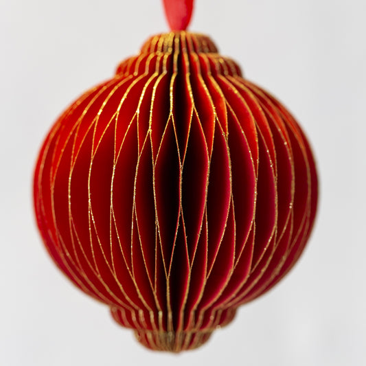 Honeycomb Decoration Ornate Boule Red