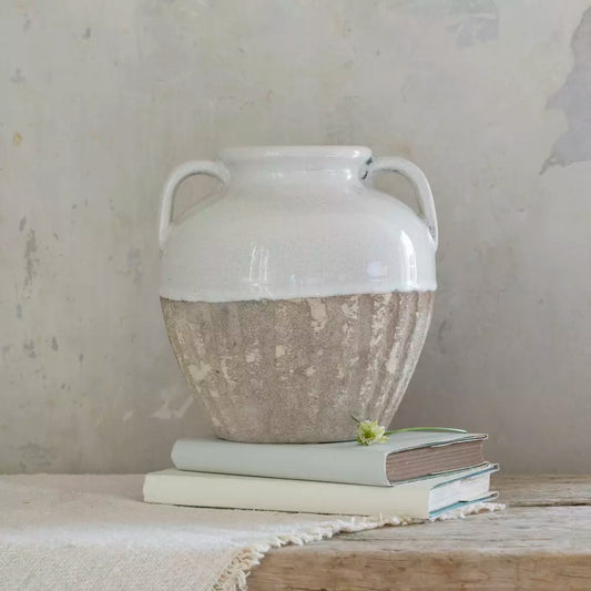 Vase With Handles White Small