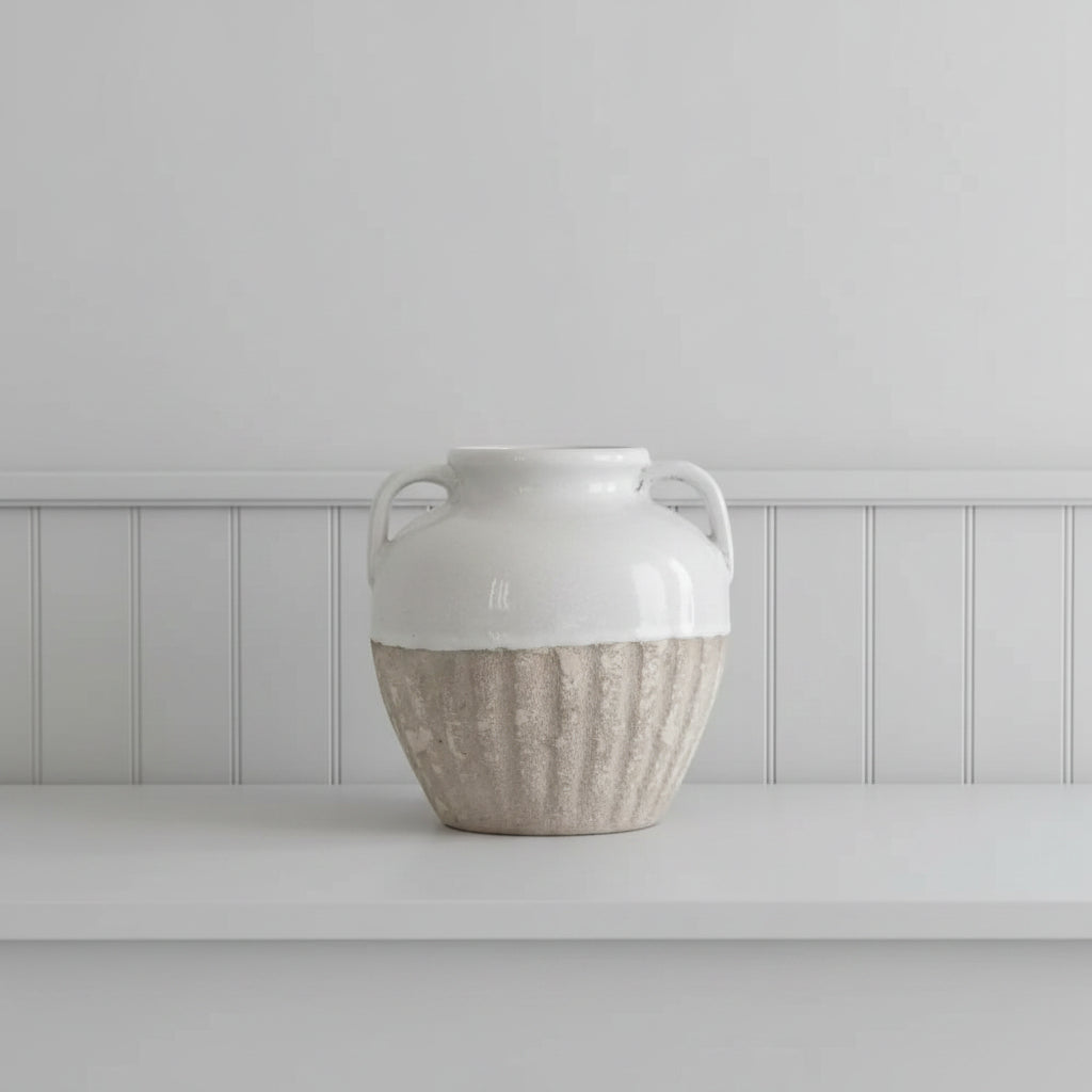 Vase With Handles White Small