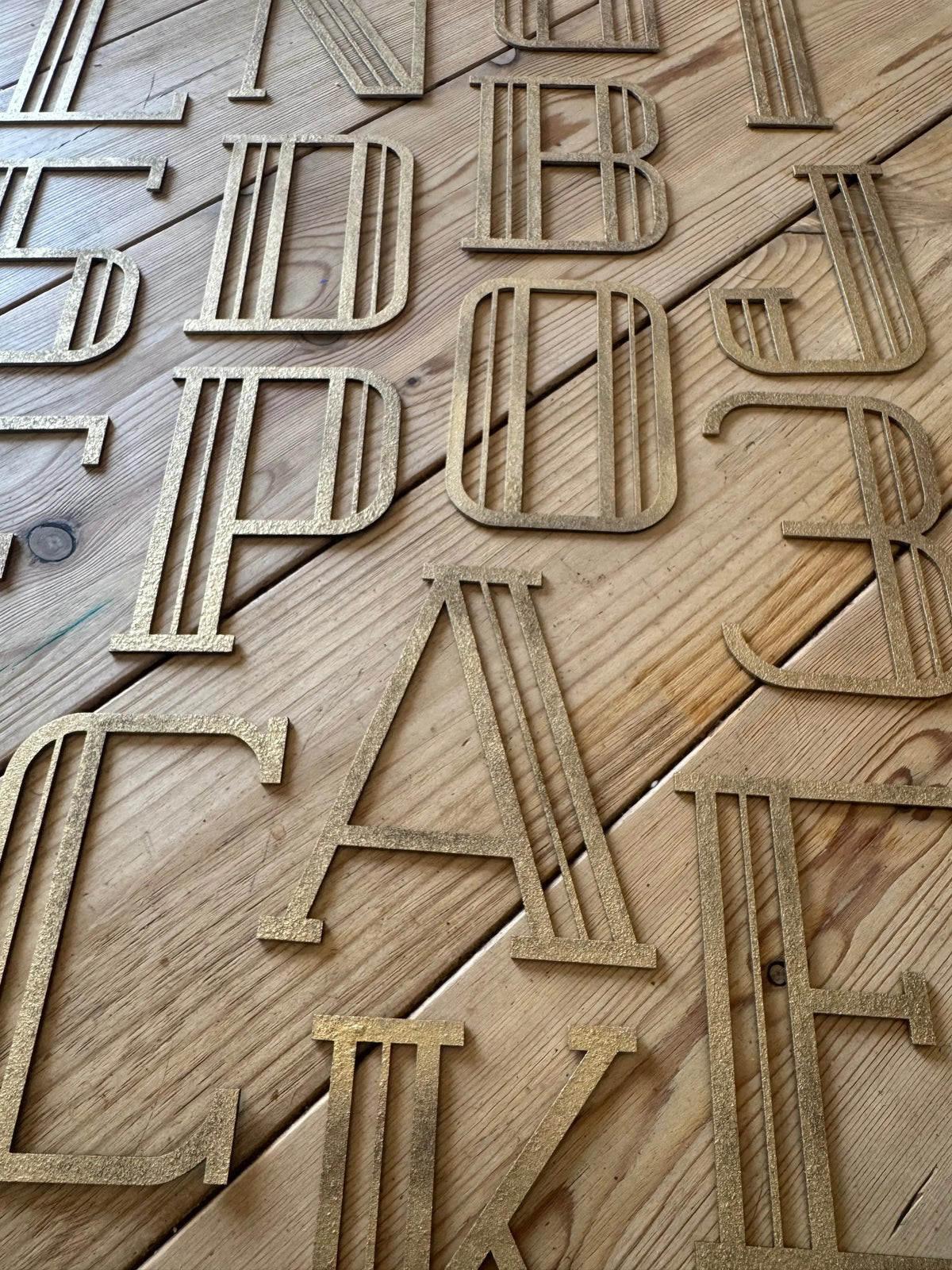 Gold Art Deco Metal Alphabet Letters – 5” or 12” Decorative Lettering A–Z