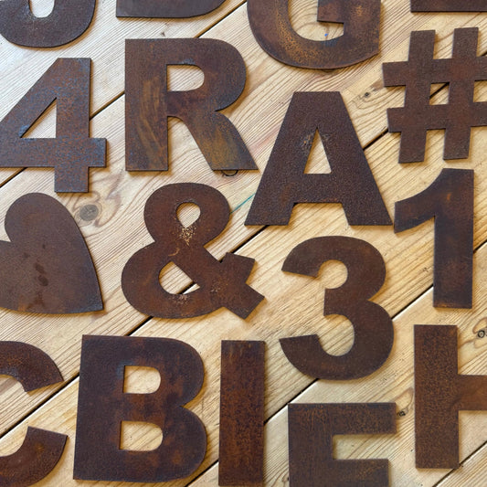 Rusty Metal Letters , Signs For The Home And Garden A–Z | Fat Font 5" Lettering