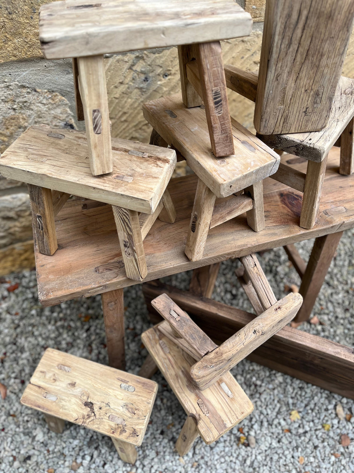 Mini Elm stools
