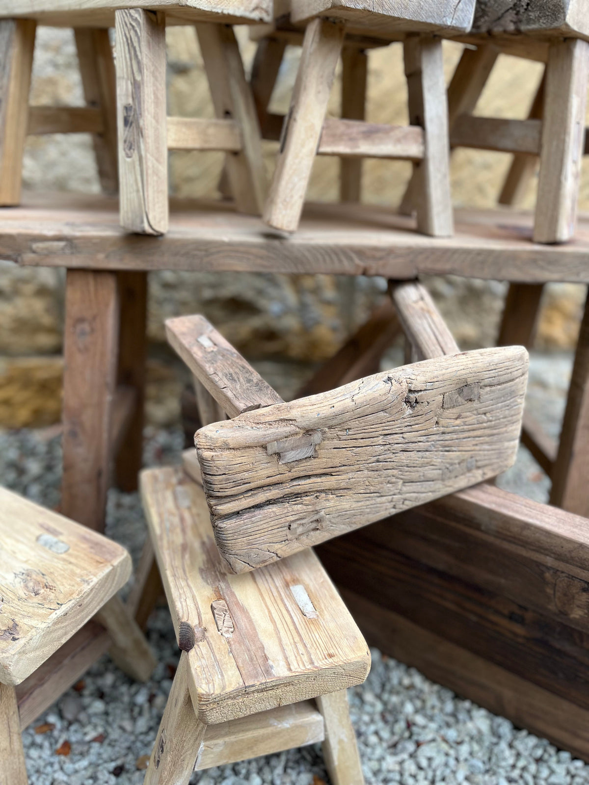 Mini Elm stools