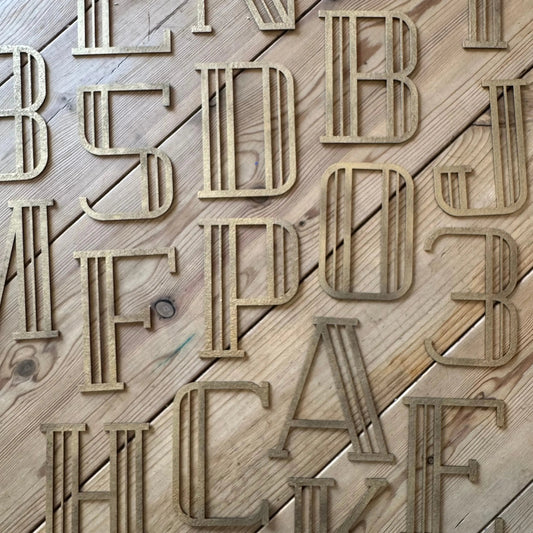 Gold Art Deco Metal Alphabet Letters – 5” or 12” Decorative Lettering A–Z