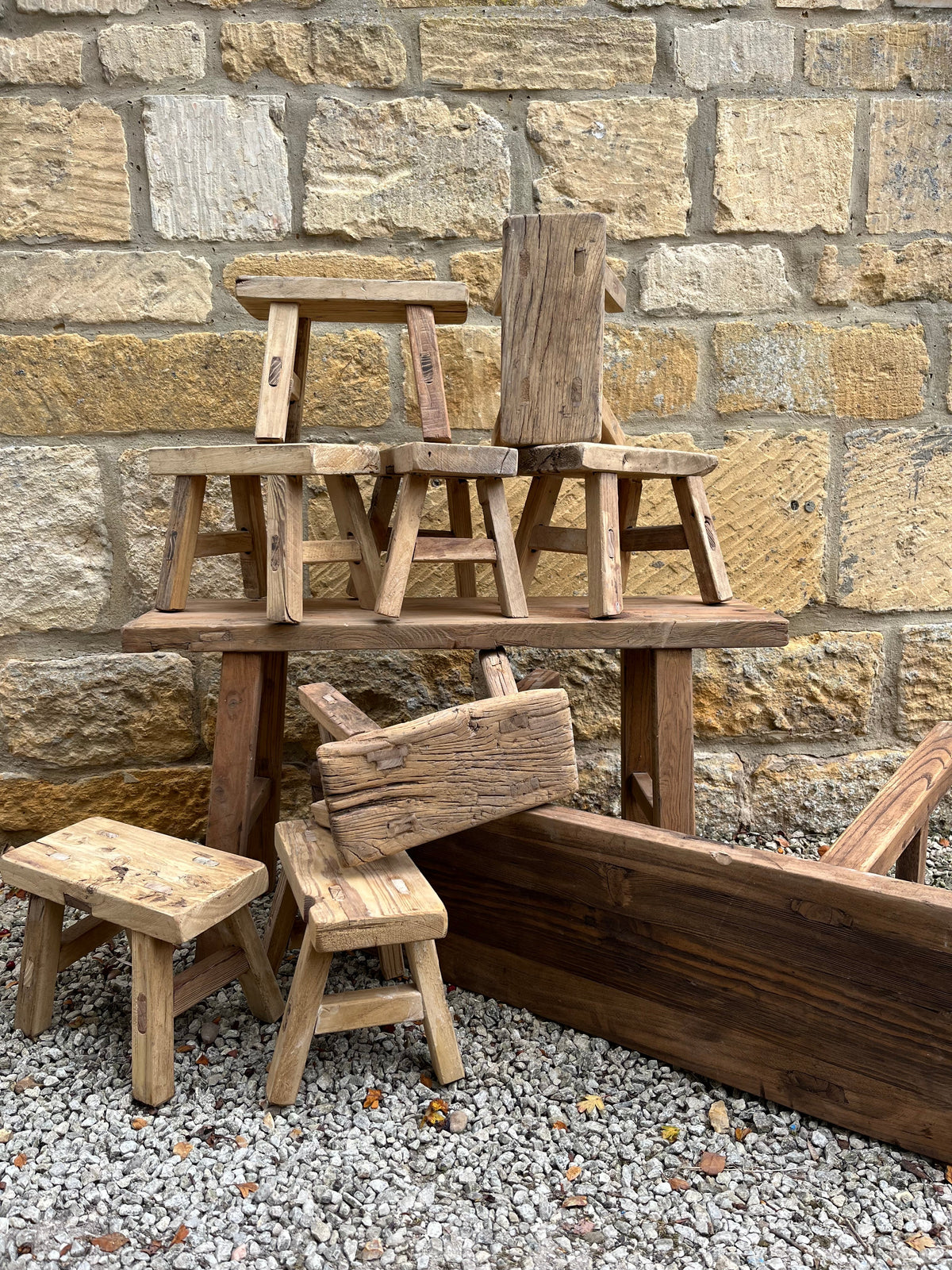 Mini Elm stools