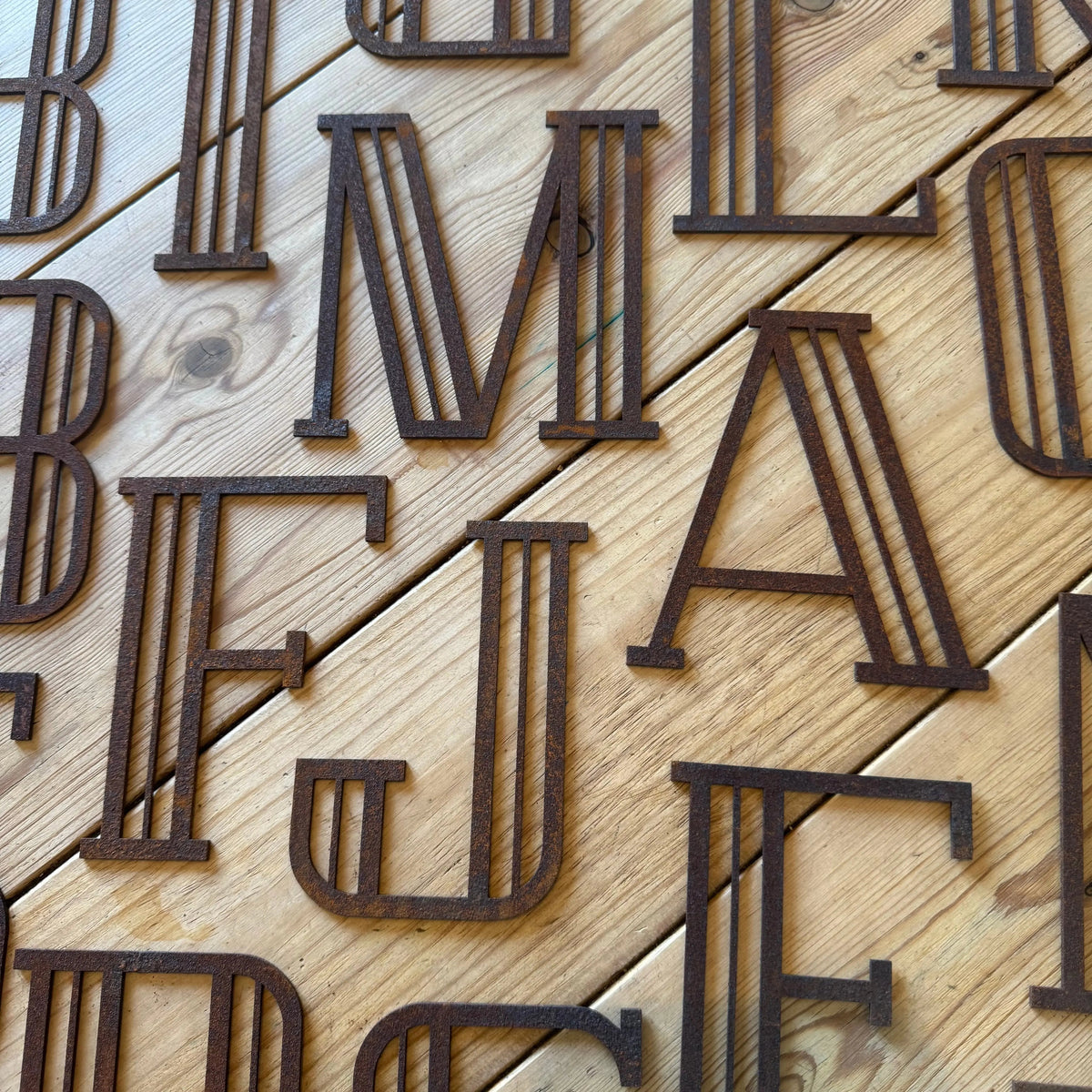 Rustic Art Deco Signs Rusty Metal Alphabet Letters – Home & Garden A-Z 0-9