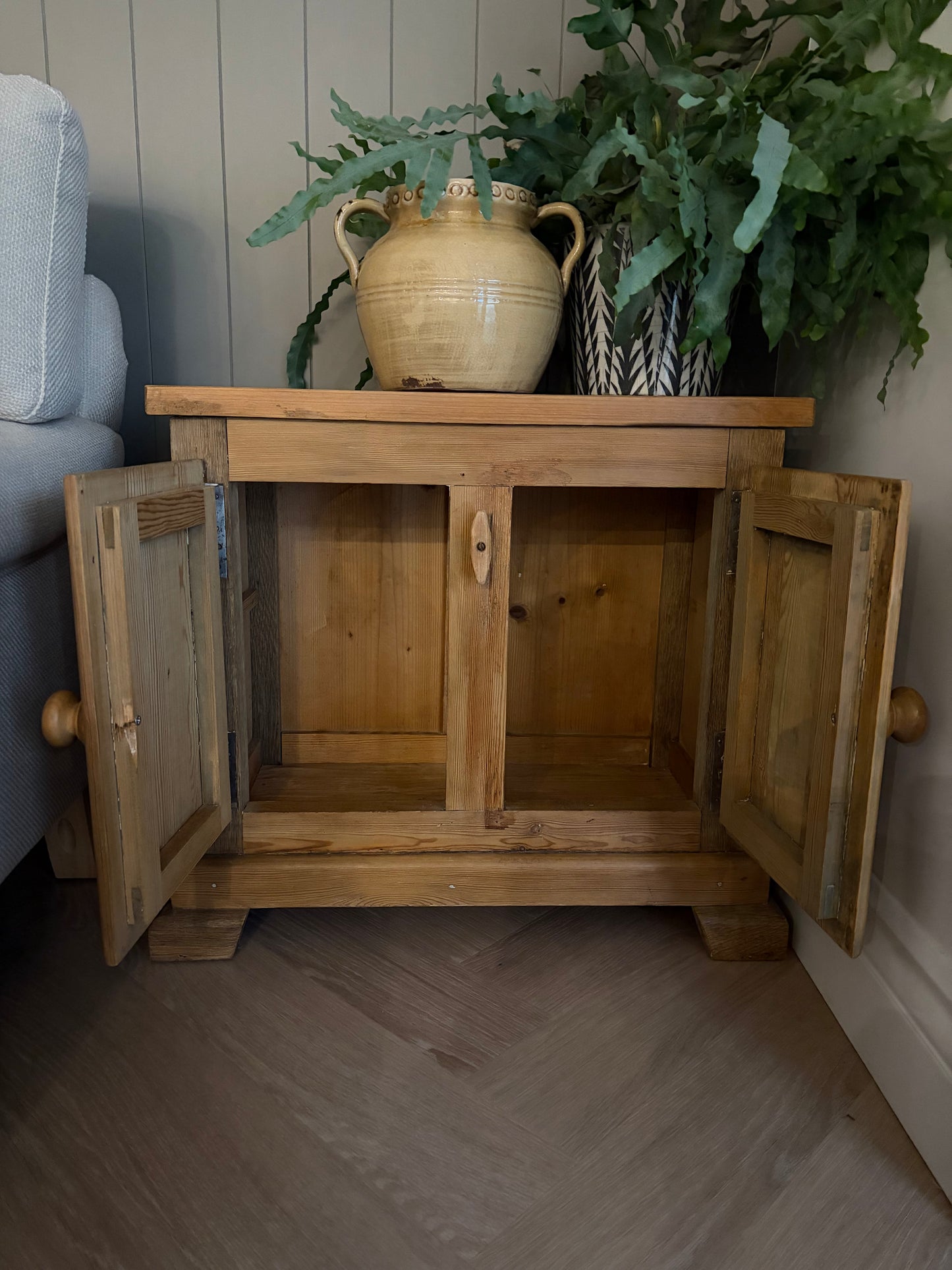 Vintage Stripped Pine Cupboard — Honest, Chunky, and Full of Charm
