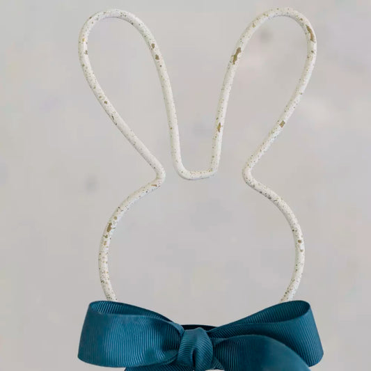 Easter Bunny Wire Basket | Antique White Egg Holder