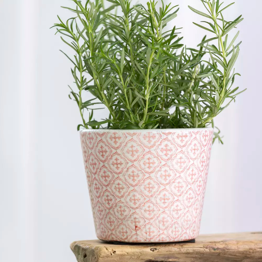 Handcrafted Terracotta Herb Pots | Rose Pine Glazed Planters (14cm)