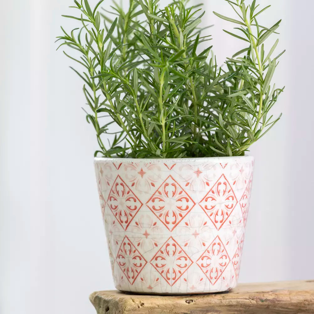 Handcrafted Terracotta Herb Pots | Rose Pine Glazed Planters (14cm)