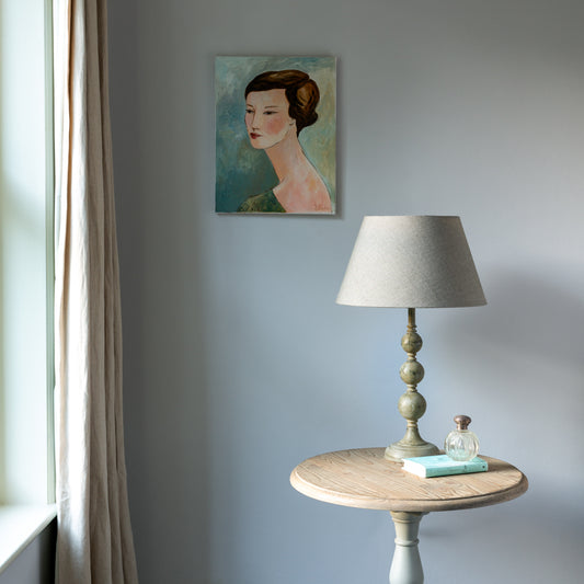 Table Lamp Thea Stonewash Grey with Shade