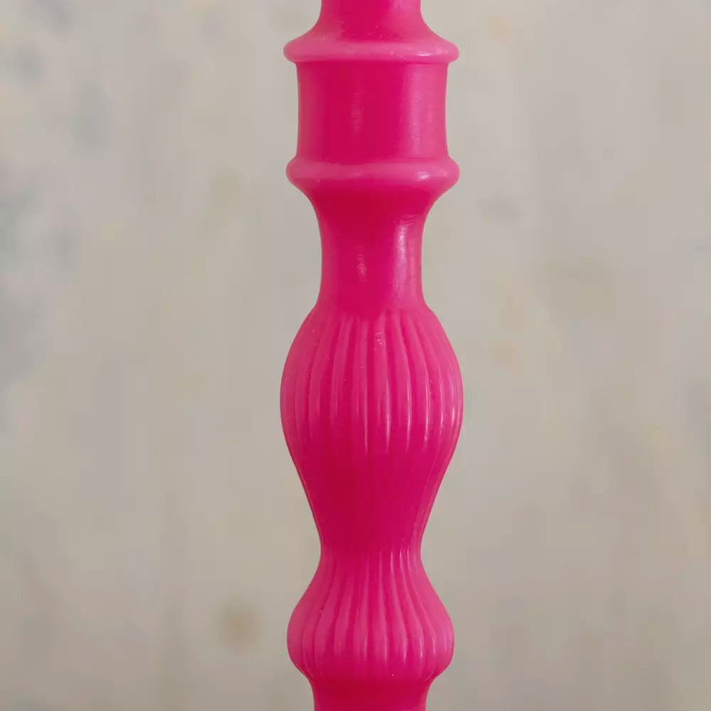 Candlestick Shaped Candle Fuchsia Medium