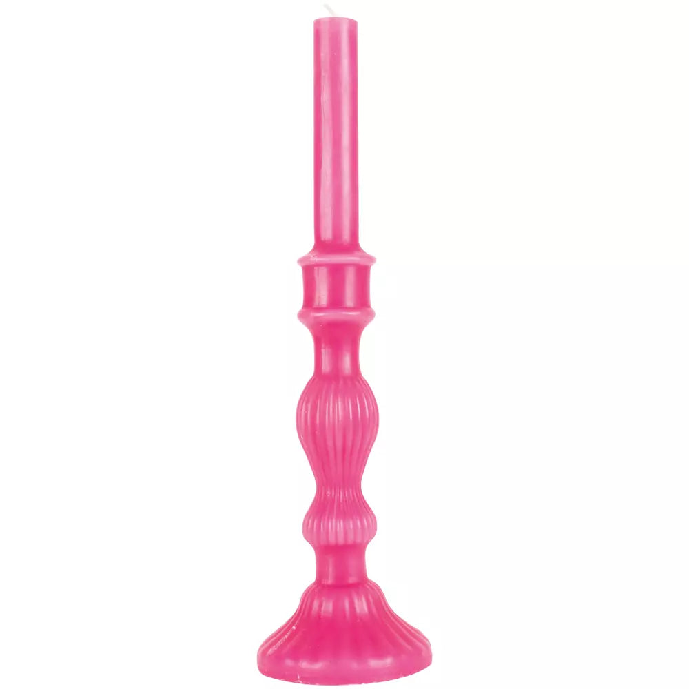 Candlestick Shaped Candle Fuchsia Medium