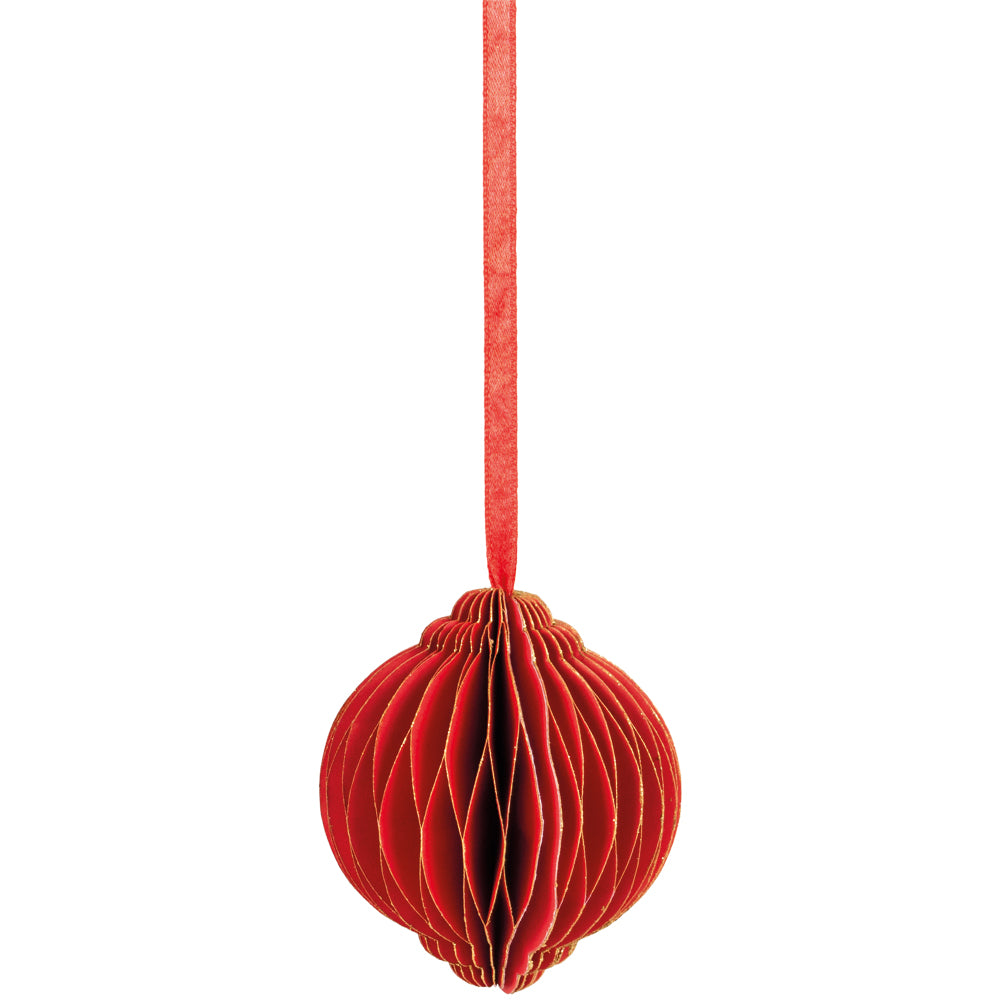 Honeycomb Decoration Ornate Boule Red