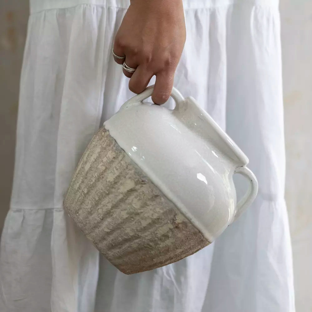 Vase With Handles White Small