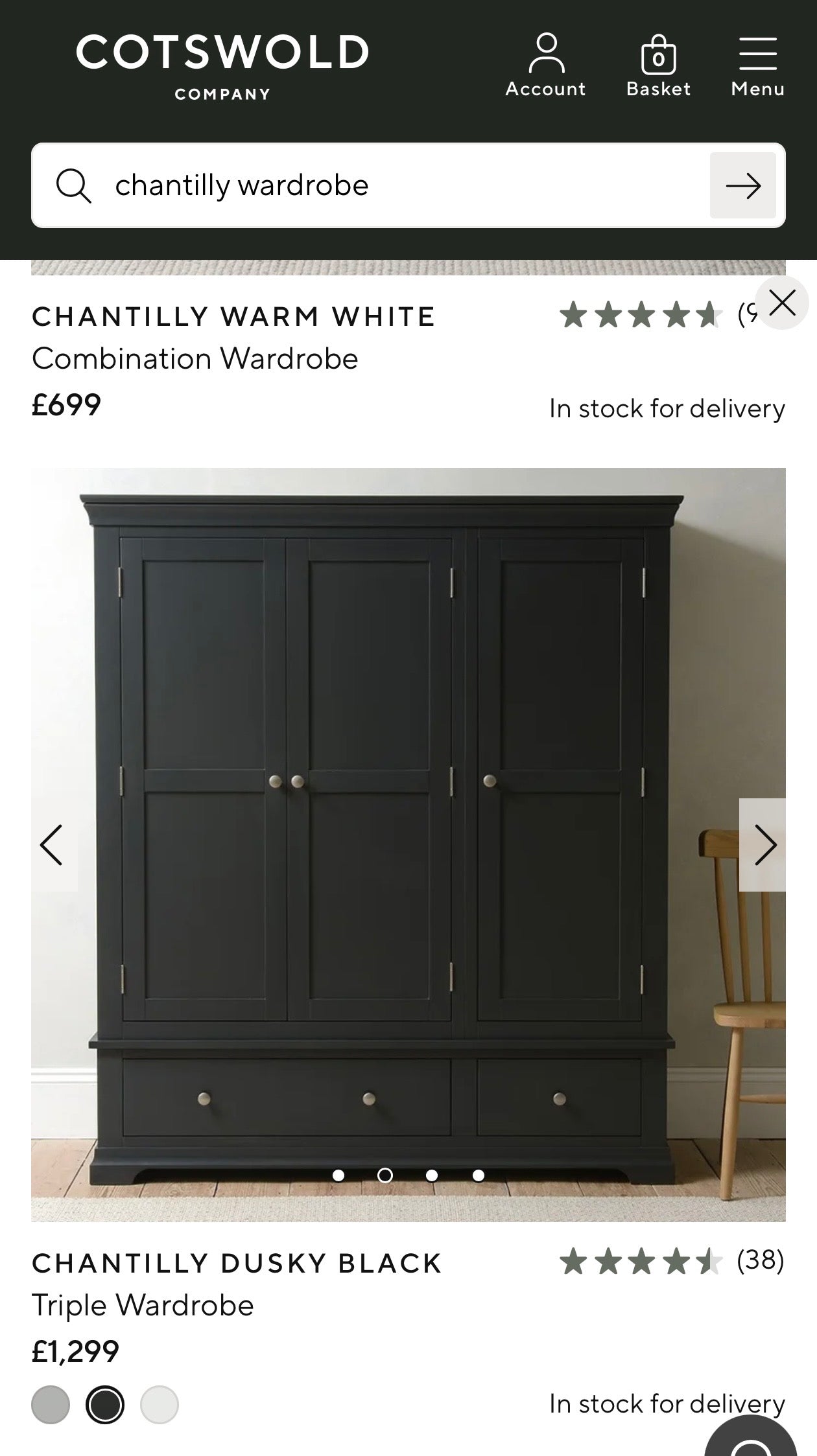 The Cotswold Company Chantilly Triple Wardrobe