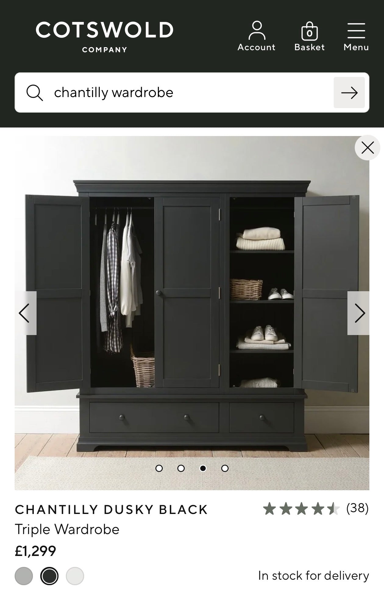 The Cotswold Company Chantilly Triple Wardrobe