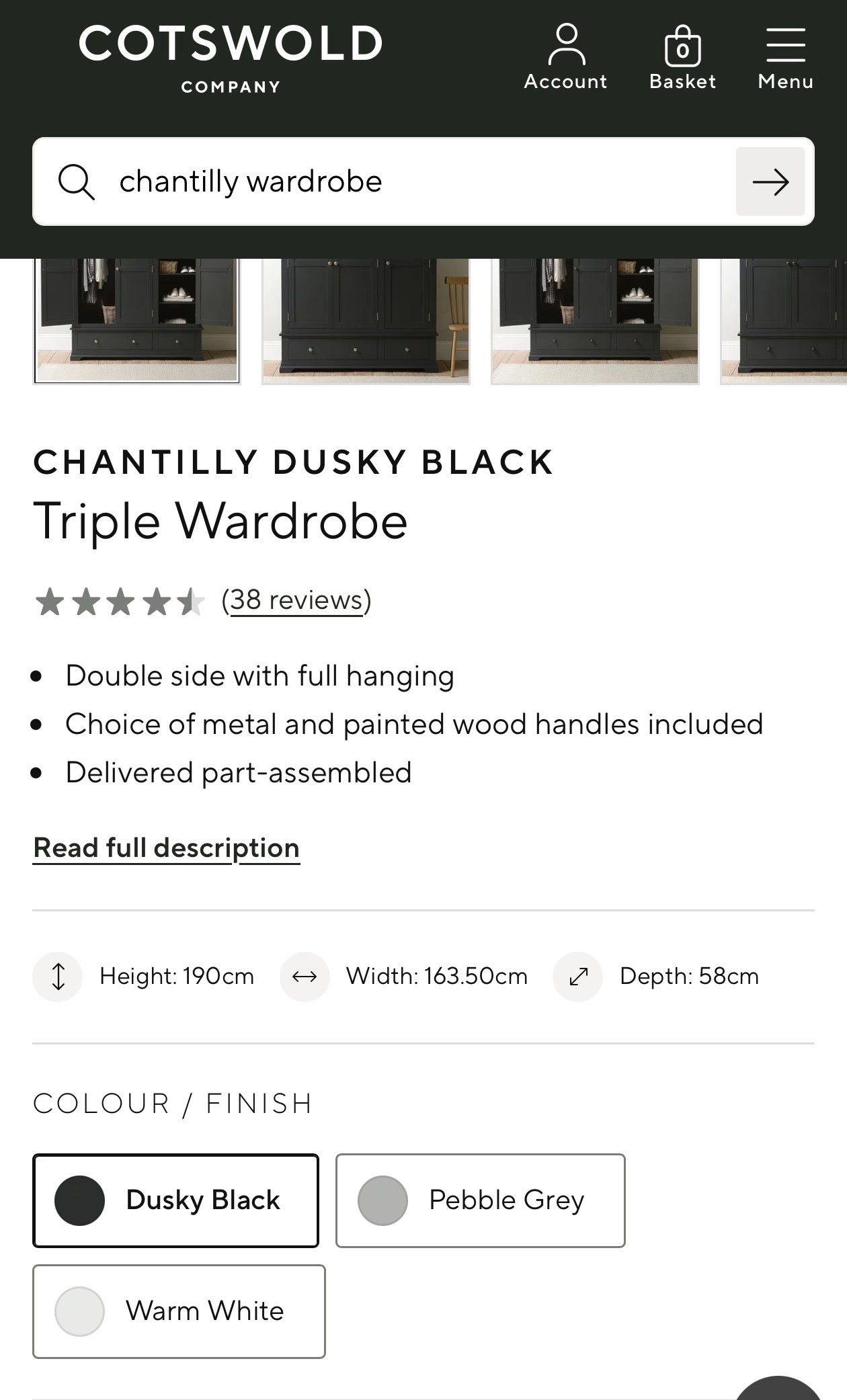 The Cotswold Company Chantilly Triple Wardrobe