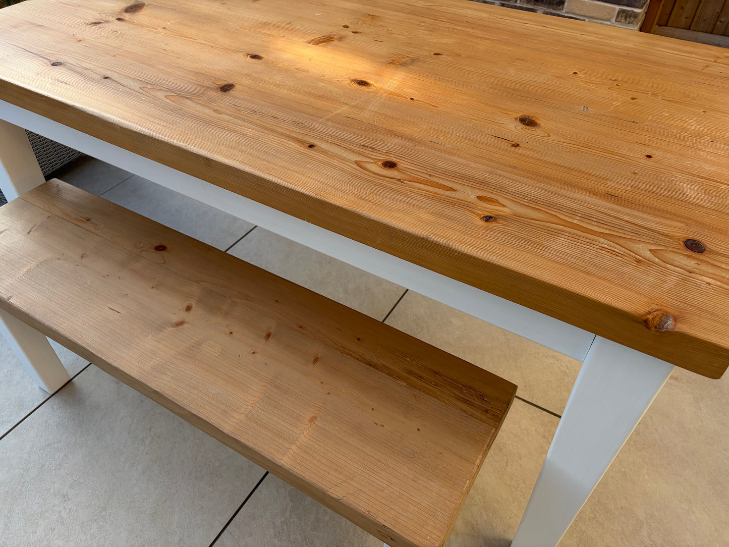 Hand Crafted Farmhouse Dining Table and Bench