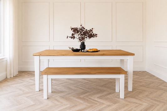 Hand Crafted Farmhouse Dining Table and Bench