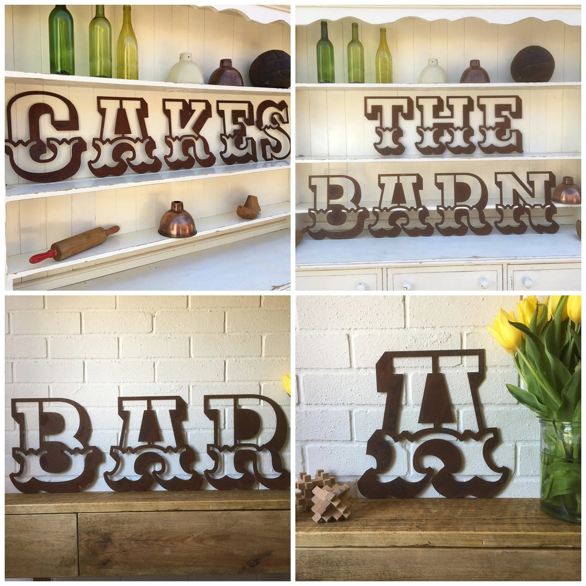 12" Rusty Metal Carnival Alphabet Letters  A–Z