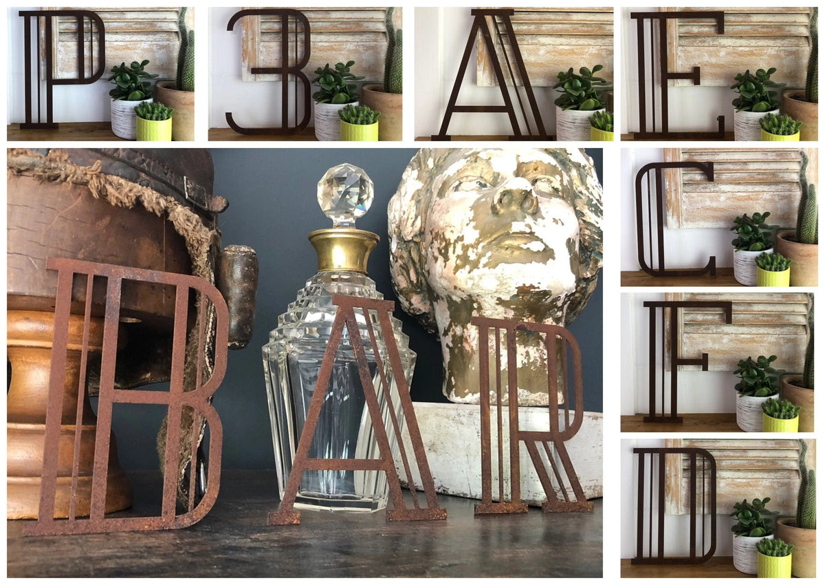 Rustic Art Deco Signs Rusty Metal Alphabet Letters – Home & Garden A-Z 0-9